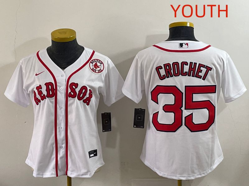 Youth 2025 Boston Red Sox #35 Crochet White Game Nike MLB Jersey style 7